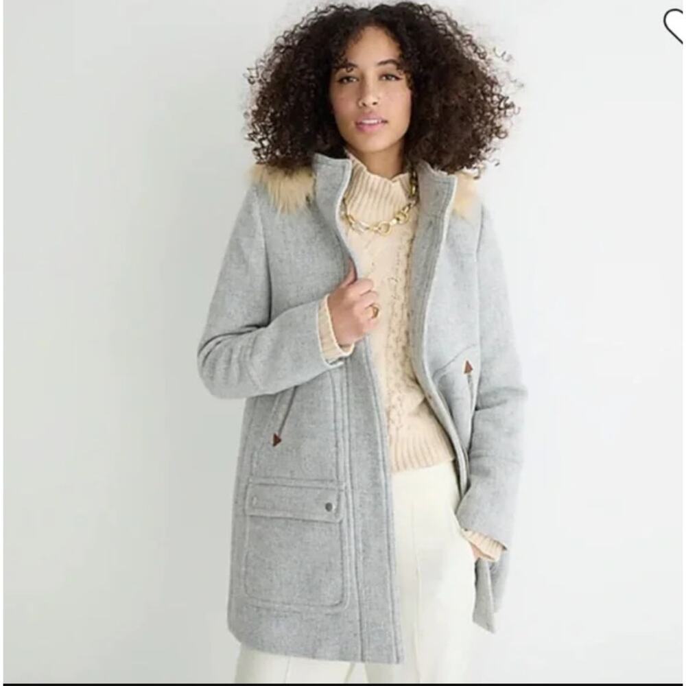 J Crew Chateau Parka Italian Stadium Cloth Grey 00